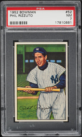 1952 Bowman BB Card # 52 Phil Rizzuto New York Yankees HOF PSA 7 NRMT (MGD2)