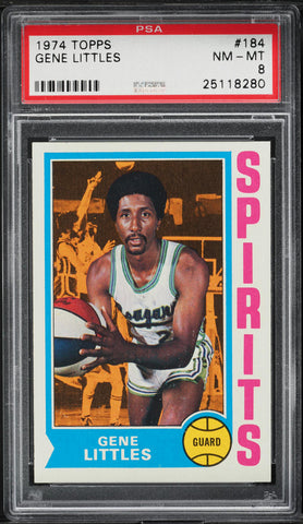 1974 Topps BkB Card #184 Gene Littles Spirits of St. Louis ROOKIE RC PSA 8 NM-MT (MGD2)