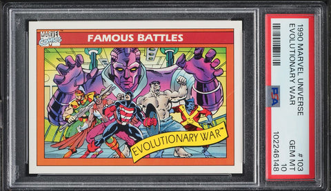 1990 Impel Marvel Universe Card #103 Evolutionary War PSA 10 GEM MINT (MGD2)