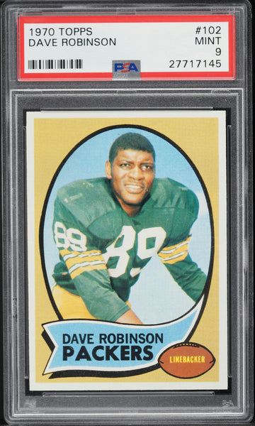 1970 Topps FB Card #102 Dave Robinson Green Bay Packers HOF PSA 9