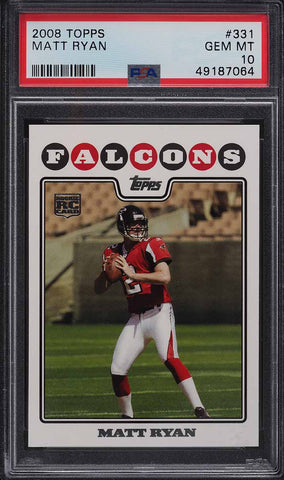 2008 Topps FB Card #331 Matt Ryan Atlanta Falcons ROOKIE RC PSA 10 GEM MINT (MGD2)