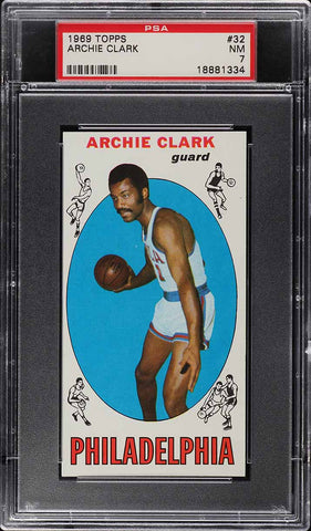 1969 Topps Bkb Card # 32 Archie Clark ROOKIE RC PSA 7 NRMT (MGD2)