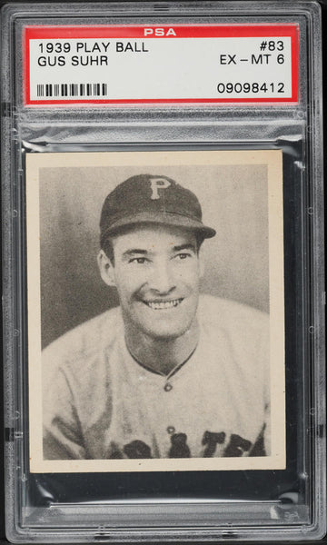 1939 Play Ball BB Card # 83 Gus Suhr Pittsburgh Pirates PSA 6 EXMT (MGD2)