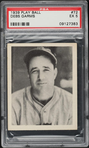 1939 Play Ball BB Card # 72 Debs Garms Boston Bees PSA 5 EX (MGD2)