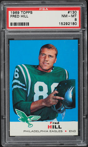 1969 Topps FB Card #131 Ernie Koy New York Giants PSA 8 NM-MT (MGD2)
