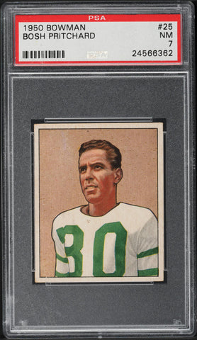 1950 Bowman FB Card # 25 Bosh Pritchard Philadelphia Eagles PSA 7 NRMT (MGD2)