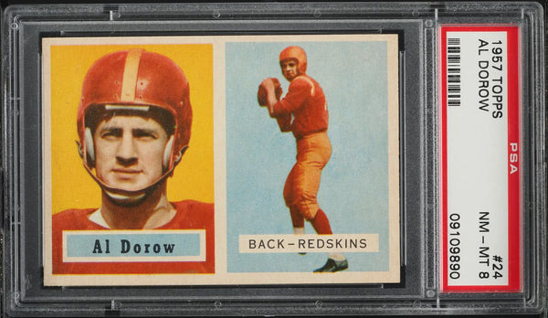 1957 Topps FB Card # 24 Al Dorow Washington Redskins PSA 8 NM-MT (MGD2)