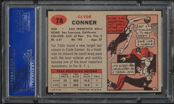 1957 Topps FB Card # 78 Clyde Conner San Francisco 49ers ROOKIE RC PSA 8 NM-MT (MGD2)