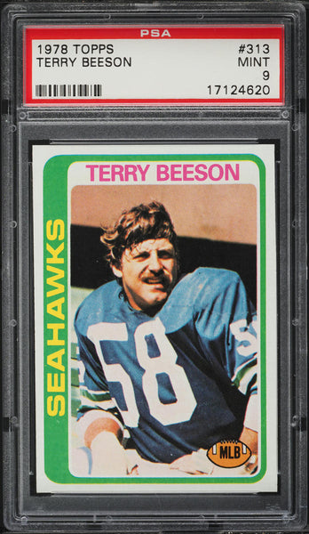 1978 Topps FB Card #313 Terry Beeson Seattle Seahawks ROOKIE RC PSA 9 MINT (MGD2)