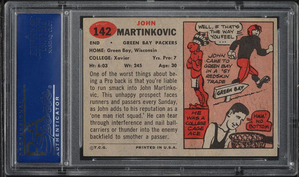 1957 Topps FB Card #142 John Martinkovic Green Bay Packers SP HOF PSA 7 NRMT (MGD2)