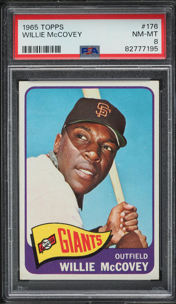 1965 Topps BB Card #176 Willie McCovey San Francisco Giants HOF PSA 8 NM-MT (MGD2)
