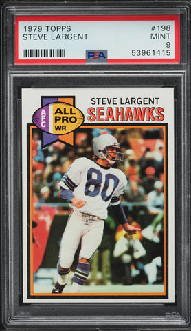 1979 Topps FB Card #198 Steve Largent Seattle Seahawks HOF ALL-PRO PSA 9 MINT (MGD2)