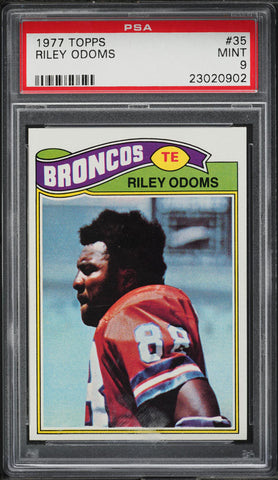 1977 Topps FB Card # 35 Riley Odoms Denver Broncos HOF PSA 9 MINT (MGD2)