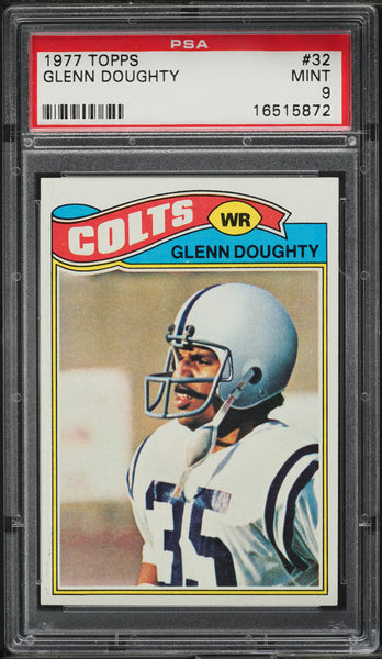 1977 Topps FB Card # 32 Glenn Doughty Baltimore Colts PSA 9 MINT (MGD2)