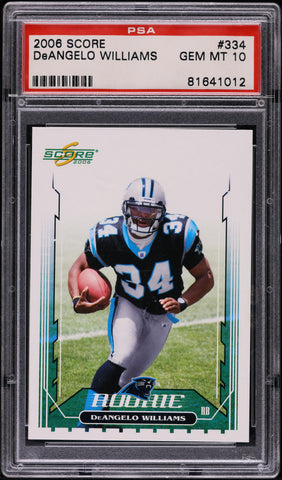 2006 Score FB Card #334 DeAngelo Williams Carolina Panthers HOF ROOKIE RC PSA 10 (MGD2)