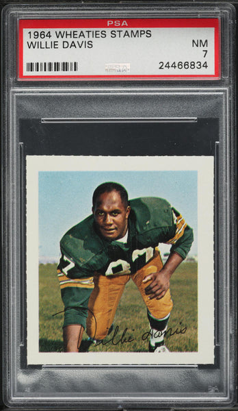 1964 Wheaties Stamps FB Card NNO Willie Davis Green Bay Packers HOF PSA 7 NRMT (MGD2)