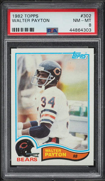 1982 Topps FB Card #302 Walter Payton HOF PSA 8 NM-MT (MGD2)