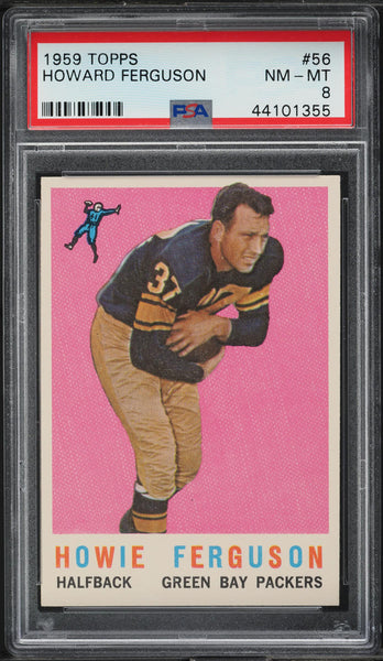 1959 Topps FB Card # 56 Howard Ferguson Green Bay Packers PSA 8 NM-MT (MGD2)