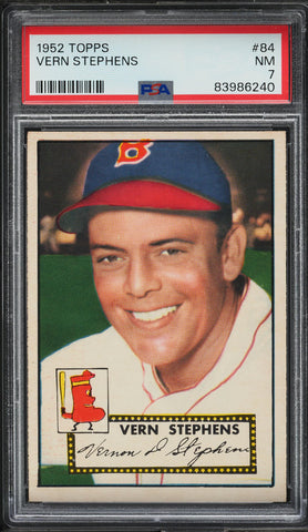 1952 Topps BB Card # 84 Vern Stephens Boston Red Sox HOF PSA 7 NRMT (MGD2)