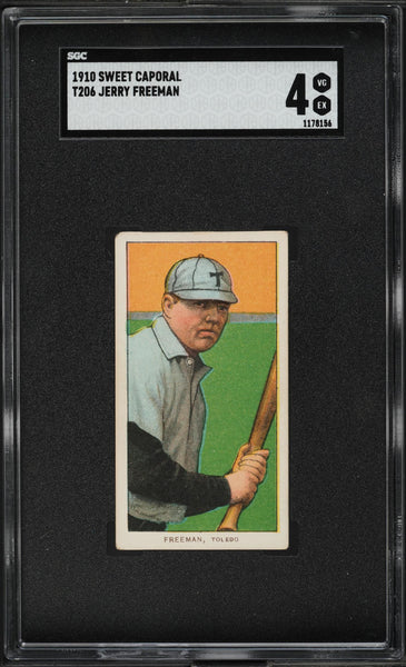 1909-11 T206 Jerry Freeman Washington Senators SWEET CAPORAL 350/30 SGC 4 VGEX (MGD2)