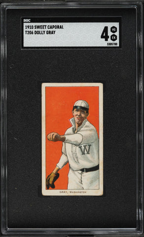 1909-11 T206 Dolly Gray Washington Senators SWEET CAPORAL 350/30 SGC 4 VGEX (MGD2)