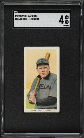 1909-11 T206 Glenn Liebhardt Cleveland Naps SWEET CAPORAL 150/6049P SGC 4 VGEX (MGD2)