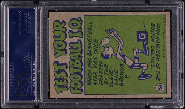 1972 Topps FB Card #254 John Hadl San Diago Chargers IN ACTION HOF PSA 8 NM-MT (MGD2)