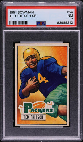 1951 Bowman FB Card # 54 Ted Fritsch Sr. Green Bay Packers HOF PSA 7 NRMT (MGD2)