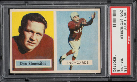 1957 Topps FB Card # 38 Don Stonesifer Chicago Cardinals PSA 8 NM-MT (MGD2)