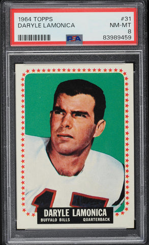 1964 Topps FB Card # 31 Daryle Lamonica Buffalo Bills ROOKIE RC PSA 8 NM-MT (MGD2)