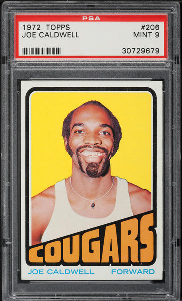 1972 Topps BkB Card #206 Joe Caldwell Carolina Cougars PSA 9 MINT (MGD2)