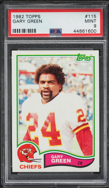 1982 Topps FB Card #115 Gary Green Kansas City Chiefs HOF PSA 9 MINT (MGD2)