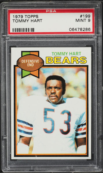 1979 Topps FB Card #199 Tommy Hart Chicago Bears PSA 9 MINT (MGD2)