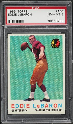 1959 Topps FB Card #150 Eddie LeBaron Washington Redskins HOF PSA 8 NM-MT (MGD2)