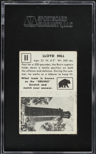 1951 Topps Magic FB Card # 11 Lloyd Hill Brown Bruins SGC 4 VGEX (MGD2)