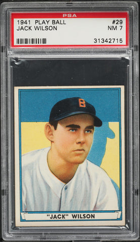 1941 Play Ball BB Card # 29 Jack Wilson Boston Red Sox PSA 7 NRMT (MGD2)