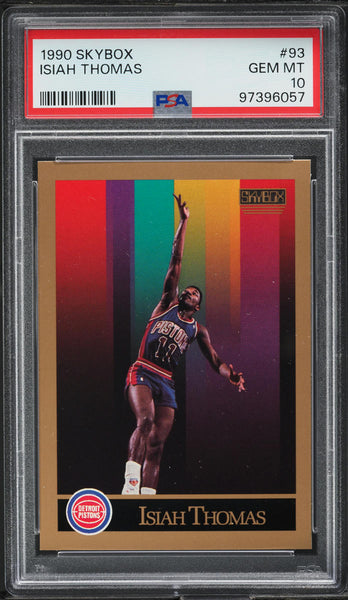 1990 Skybox BkB Card # 93 Isiah Thomas Detroit Pistons HOF PSA 10 GEM MINT (MGD2)