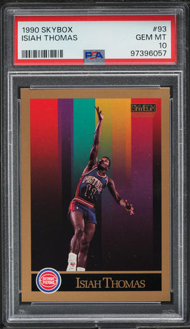 1990 Skybox BkB Card # 93 Isiah Thomas Detroit Pistons HOF PSA 10 GEM MINT (MGD2)