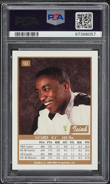 1990 Skybox BkB Card # 93 Isiah Thomas Detroit Pistons HOF PSA 10 GEM MINT (MGD2)