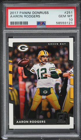 2017 Panini Donruss FB Card #251 Aaron Rodgers Packers PSA 10 GEM MINT (MGD2)