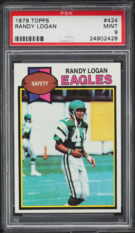 1979 Topps FB Card #424 Randy Logan Philadelphia Eagles PSA 9 MINT (MGD2)