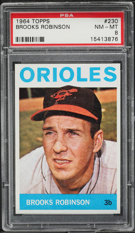 1964 Topps BB Card #230 Brooks Robinson Baltimore Orioles HOF PSA 8 NM-MT (MGD2)