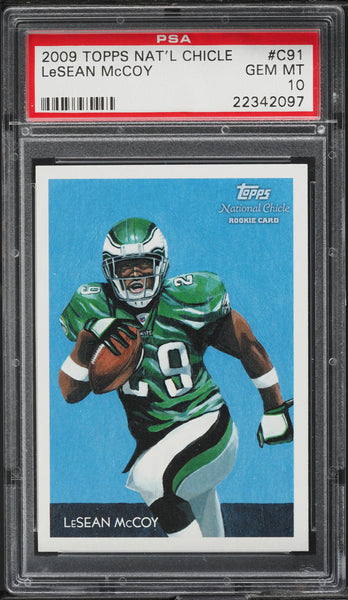 2009 Topps Natl Chicle FB Card #C91 LeSean McCoy ROOKIE RC PSA 10 GEM MINT (MGD2)