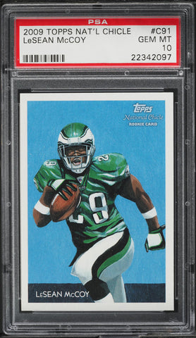 2009 Topps Natl Chicle FB Card #C91 LeSean McCoy ROOKIE RC PSA 10 GEM MINT (MGD2)