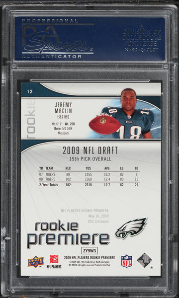 2009 Upper Deck Premiere FB Card # 12 Jeremy Maclin ROOKIE RC PSA 10 GEM MINT (MGD2)