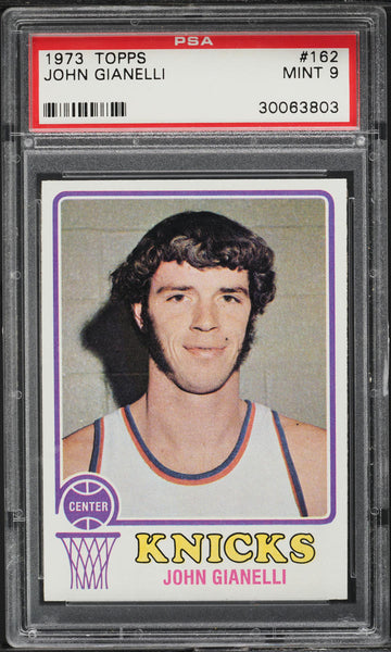 1973 Topps BkB Card #162 John Gianelli New York Knicks PSA 9 MINT (MGD2)