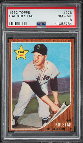 1962 Topps BB Card #276 Hal Kolstad Boston Red Sox ROOKIE RC PSA 8 NM-MT (MGD2)