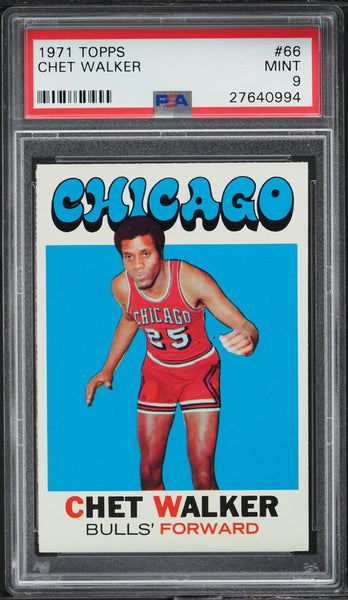 1971 Topps BkB Card # 66 Chet Walker Chicago Bulls HOF VARIATION PSA 9 MINT (MGD2) (Copy)