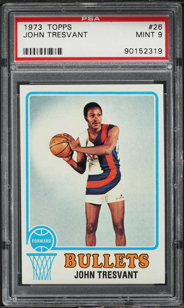 1973 Topps BkB Card # 26 John Tresvant Capital Bullets PSA 9 MINT (MGD2)