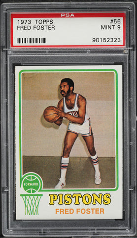 1973 Topps BkB Card # 56 Fred Foster Detroit Pistons PSA 9 MINT (MGD2)